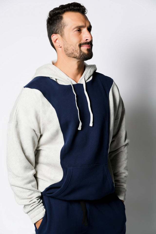 Navy/Lt. Sports Htr. Hoodie - SewSewYou