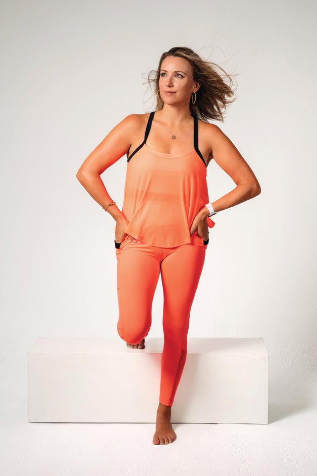 Neon Orange/Black Leggings - SewSewYou