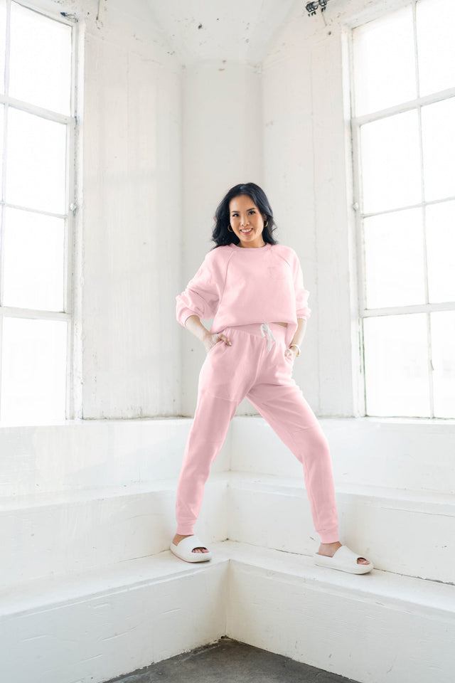 Ong Squad SS23 Pink Jogger Pants + Ribbed Panel - SewSewYou