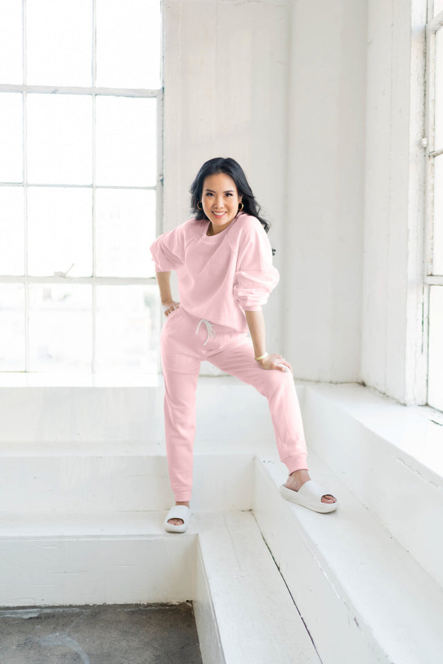 Ong Squad SS23 Pink Jogger Pants + Ribbed Panel - SewSewYou