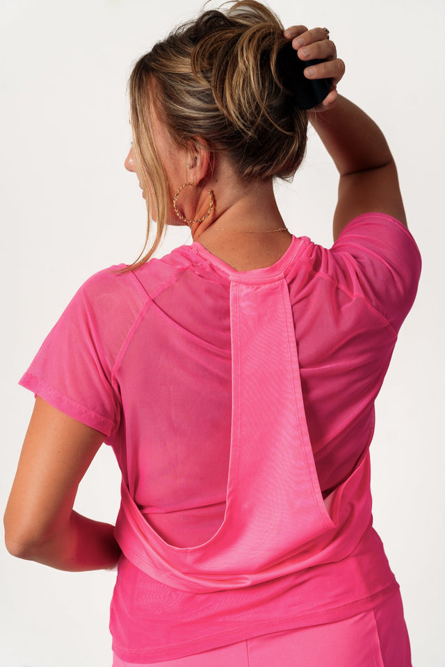 Pink Jersey/Mesh T-Shirt - SewSewYou