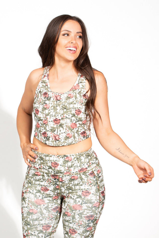 Printed Cropped Fitted Tank - SewSewYou