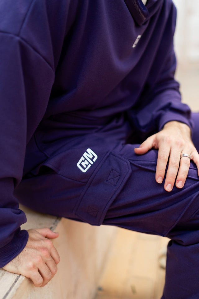 Purple Cargo Sweat Pants - SewSewYou