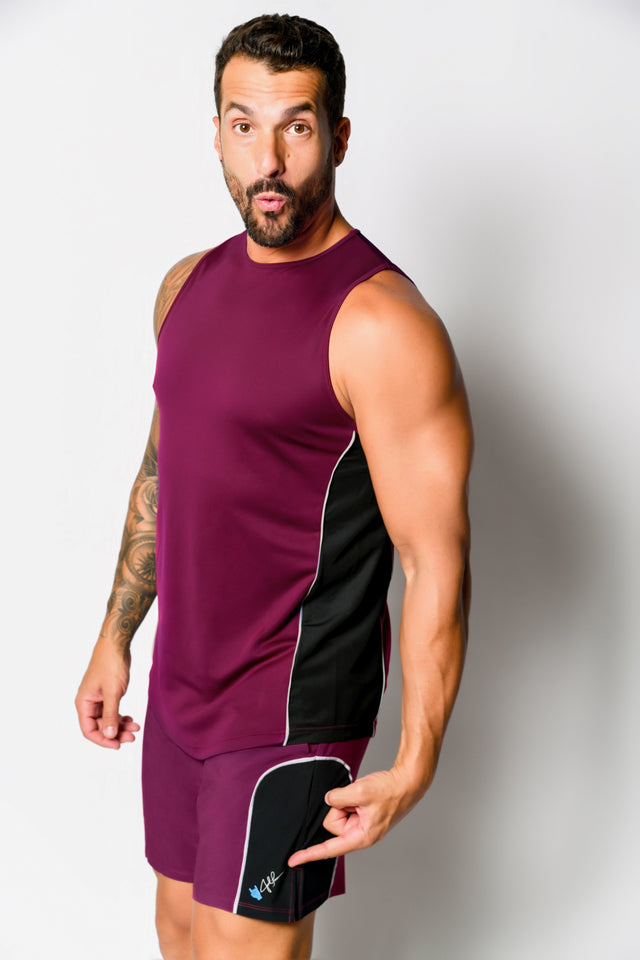 Red/Black Active Sleeveless - SewSewYou