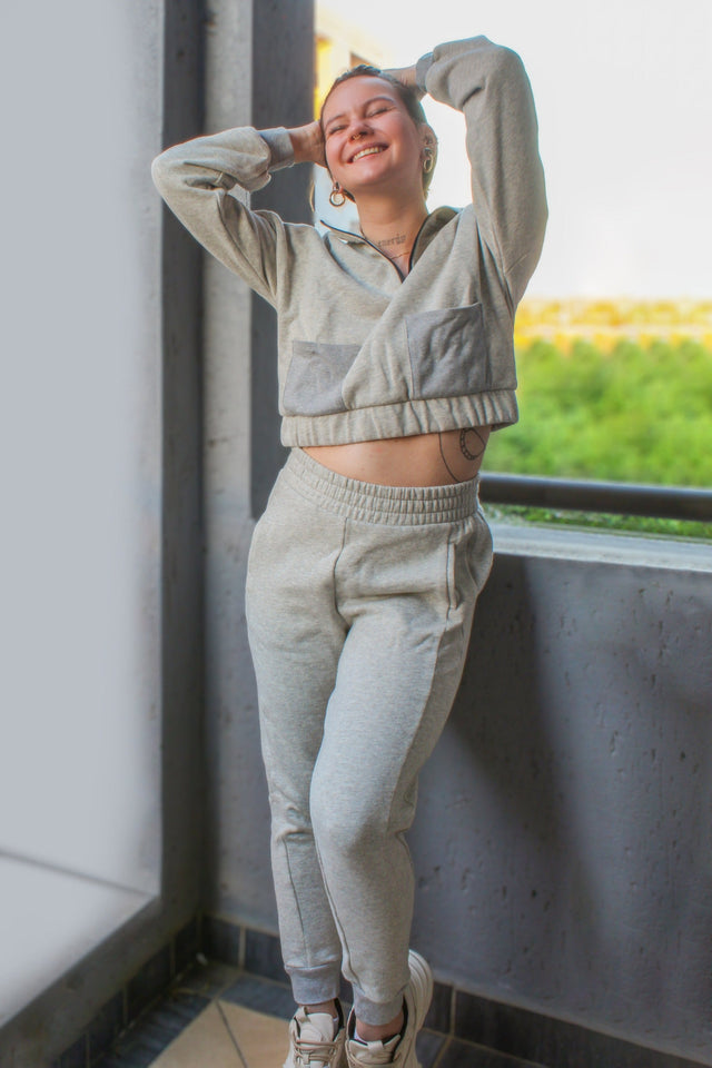 Sara SS22 Grey Jogger Pants - SewSewYou