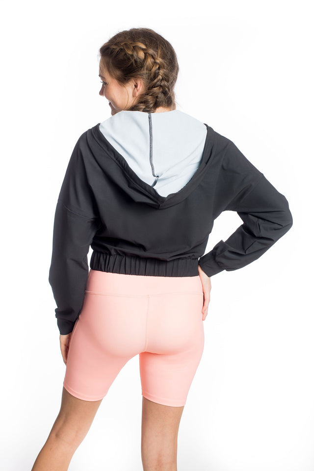 Spread Kindness Black with Salmon Pocket Windbreaker - SewSewYou