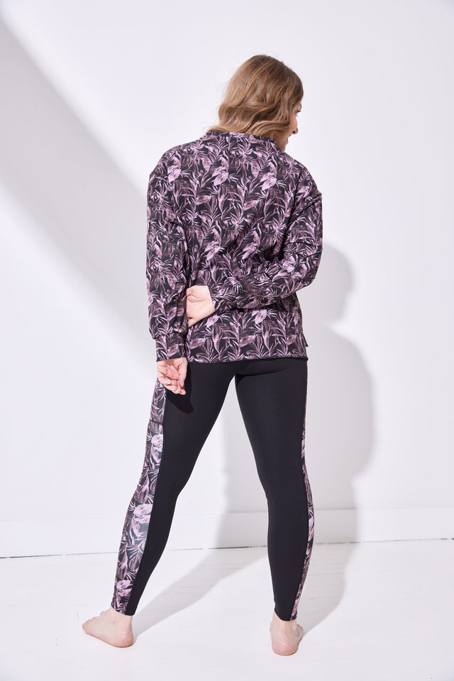 tiktokin.mama AW22 Black+Print Leggings + Side Panel - SewSewYou