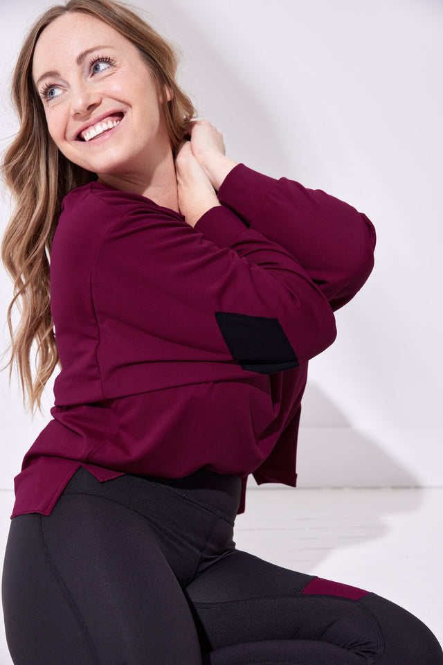 tiktokin.mama AW22 Burgundy Long Sleeve Top - SewSewYou