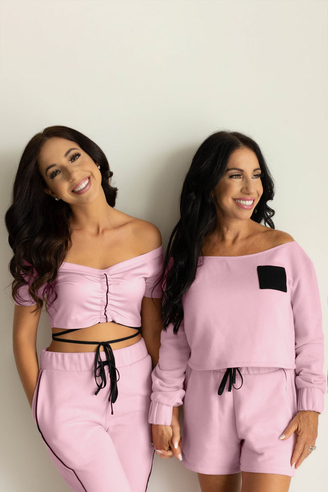 tWinning w/ Dawn & Cher AW22 Pink+Black Sweat Top - SewSewYou